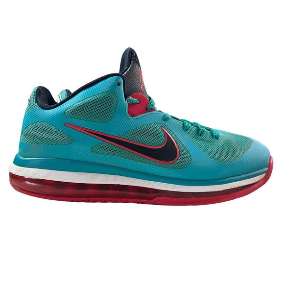 Nike LeBron 9 Low Liverpool Teal/Red Basketball Shoes Size 8 - Picture 1 of 13